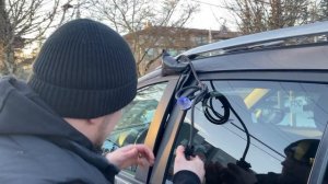 open the car door with an air bag | забыл ключи в авто,открываем дверь автомобиля воздушной подушко