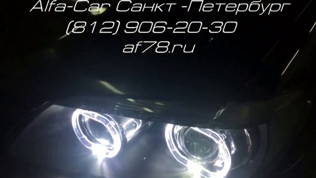 Тюнинг BMW 7 series E65. Замена линз, детейлинг фар, ангельские глазки, Стелс-поворотник в ALFA-CA смотреть онлайн