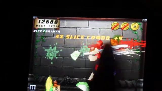 Veggie Samurai Score - 12899 on iPhone4 - fruit ninja смотреть онлайн