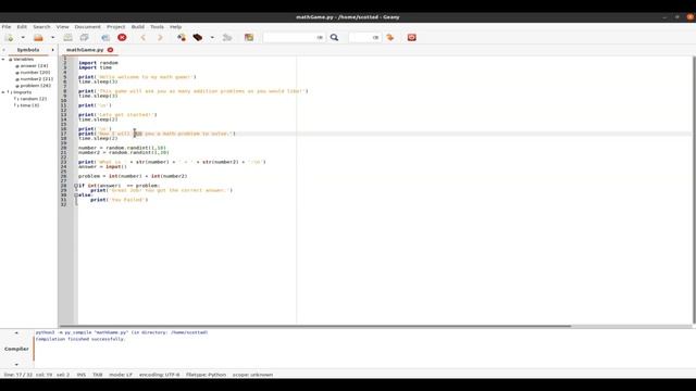 Python: Python Math Game смотреть онлайн