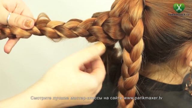 Плетение волос в виде цветка Flower hairdo long hair парикмахер тв parikmaxer.tv смотреть онлайн
