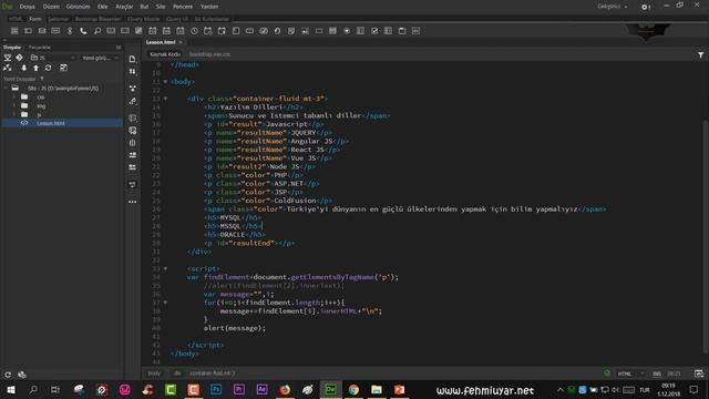 JS Ders 87 HTML DOM ile HTML Elemanlarını Bulma смотреть онлайн