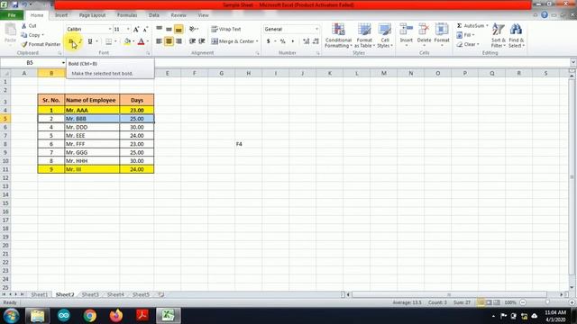 Use of F4 key in MS Excel смотреть онлайн