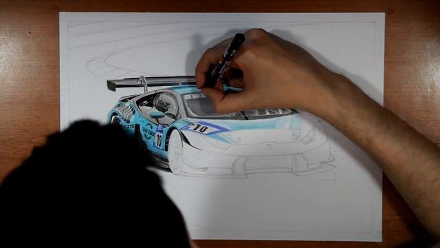 Lamborgini HURACAN GT3 EVO | 24 Hours Nurburgring Realistic Car Drawing #24hNBR смотреть онлайн