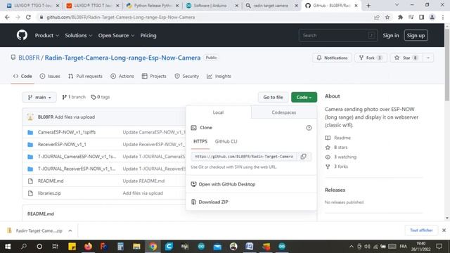 Radin target camera / TTGO T-Journal / long range ESP32 via ESP-NOW & 1300m test! смотреть онлайн