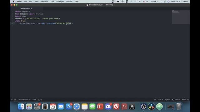 How to Make Discord Status Show the Time with Python смотреть онлайн