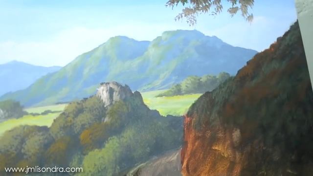 Acrylic Landscape Painting Lesson - Mountain Road by JMLisondra смотреть онлайн