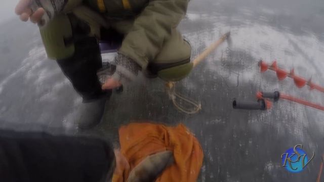 Ловля Окуня на Блесну с подвесным тройником. Раскачиваем лунку. Окунь в траве смотреть онлайн