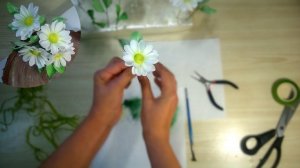 Цветочная композиция из ромашек. Цветы из мастики - Я - ТОРТодел!