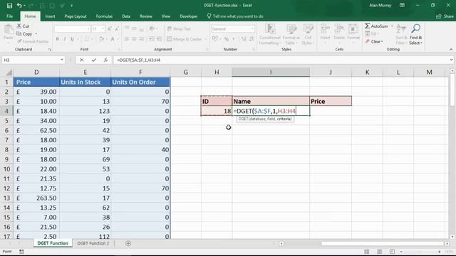 DGET Function - The Secret VLOOKUP Alternative for Multiple Conditions смотреть онлайн