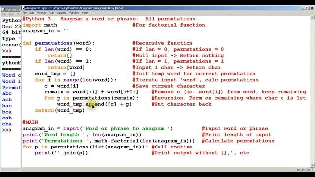 X01 - Python Example: Anagram Word or Phrase смотреть онлайн