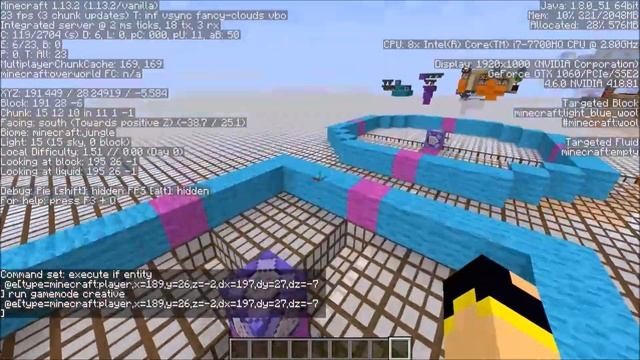 1.14 Minecraft Command Block Execute With A Square Radius Tutorial смотреть онлайн