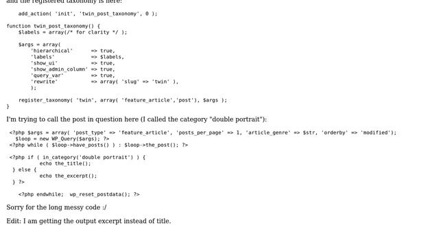 Wordpress: Custom post not appearing under custom taxonomy category смотреть онлайн