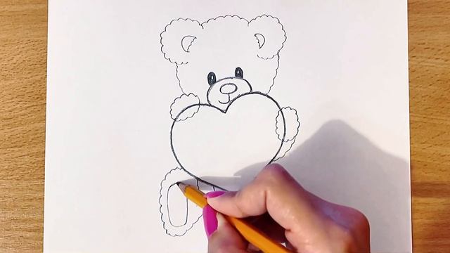 Как нарисовать МИЛОГО МИШКУ С СЕРДЕЧКОМ ЛЕГКО | Рисунки Карандашом | Как Нарисовать Мишку Поэтапно смотреть онлайн