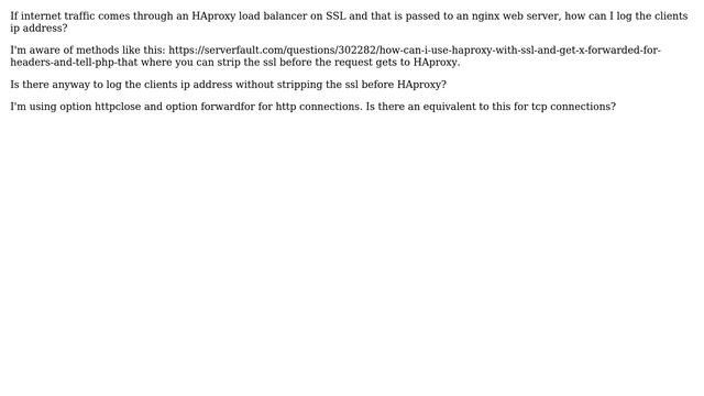 DevOps & SysAdmins: Logging client ip address from tcp connection from HAproxy to nginx смотреть онлайн