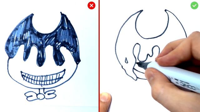 DOs  DONTs Drawing Bendy from INK Bendy and the Ink Machine In 1 Minute CHALLENGE!