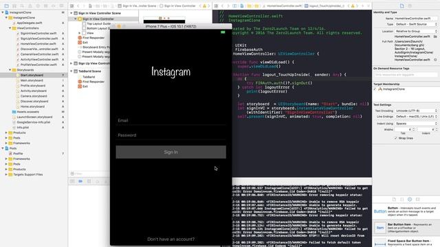 Swift 3 & Firebase 3&4 - Log Out and Auto Log In. - Ep16 (Build Instagram) смотреть онлайн