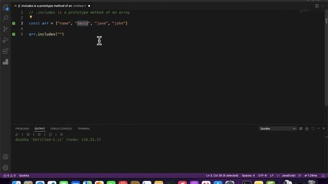 JavaScript Array - includes() смотреть онлайн