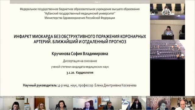Заседание диссертационного совета по защите кандидатской диссертации Кручиновой С.В. смотреть онлайн