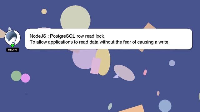 NodeJS : PostgreSQL row read lock смотреть онлайн