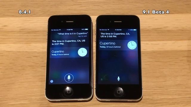 iPhone 4S iOS 9.1 Beta 4 vs iOS 8.4.1 смотреть онлайн