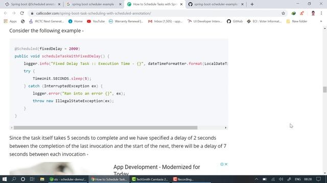 How to Schedule Tasks with Spring Boot | Spring Boot Tutorial |Coding Trainer | RAJASEKHAR REDDY смотреть онлайн