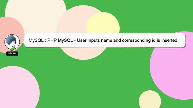 MySQL : PHP MySQL - User inputs name and corresponding id is inserted смотреть онлайн