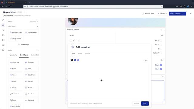 Showcase | Reactjs Form Builder Example: Dynamic Fields, Signature смотреть онлайн