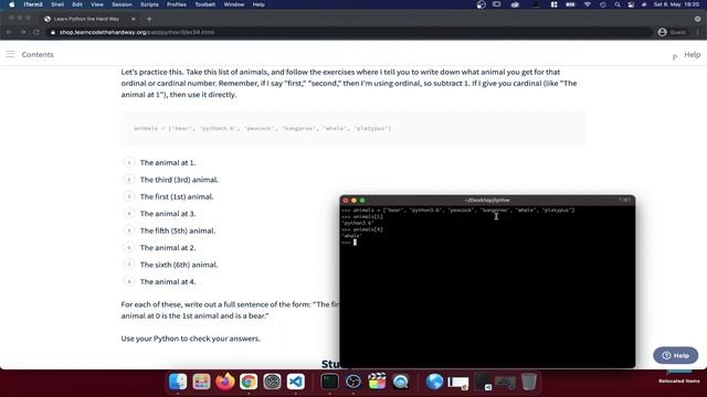 Learn Python 3 The Hard Way Exercise 34 Accessing Elements of a List смотреть онлайн