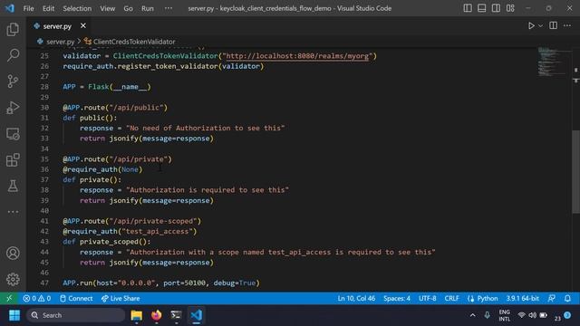 Implement OAuth 2.0 Client Credentials flow in flask server and python client applications смотреть онлайн