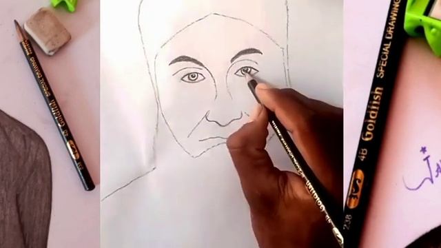 #molanatariqjameel Sketch photo ||Hand made picture of Tariq Jameel By pencil смотреть онлайн