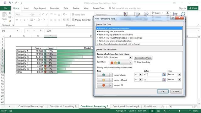 Conditional Formatting - Excel for Beginners - Lesson 9 смотреть онлайн