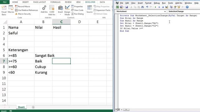 Tutorial VBA Excel Pemula | Fungsi Logika IF | Macro Modul Worksheet Otomatis | Part6 смотреть онлайн