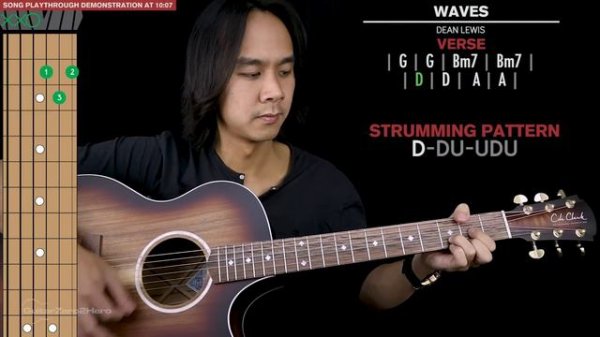 Waves Guitar Tutorial - Dean Lewis Guitar Lesson 🎸 |Fingerpicking + Easy Chords + TAB|