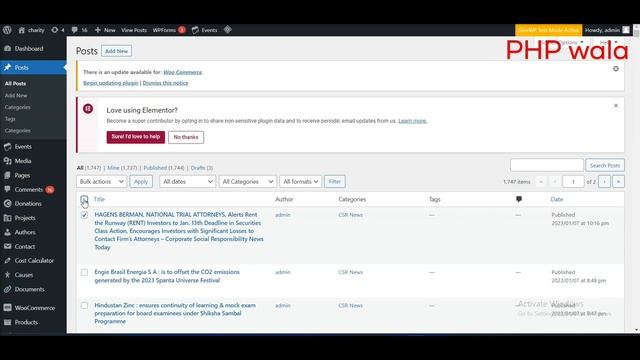How To delete all post from wordpressone click / PHP wala | #phpwala | #wordpress смотреть онлайн