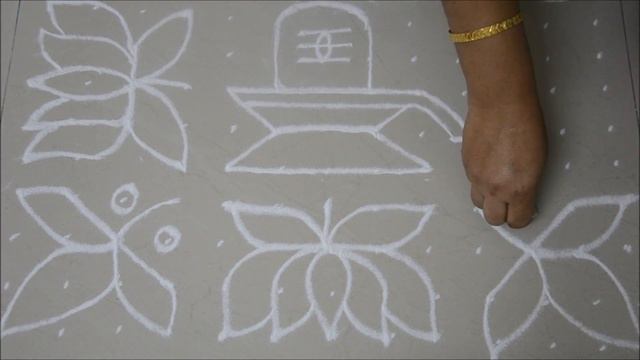 13 by 13 dots Mahashivratri Lotus Rangoli смотреть онлайн