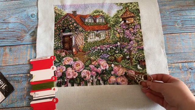 38. Готовая работа Мережка "Домик в розах". Merejka "House in roses" смотреть онлайн