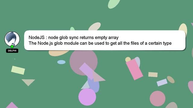 NodeJS : node glob sync returns empty array смотреть онлайн