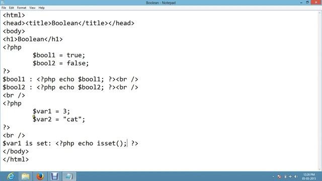 Chapter 5 - PHP Boolean Values смотреть онлайн