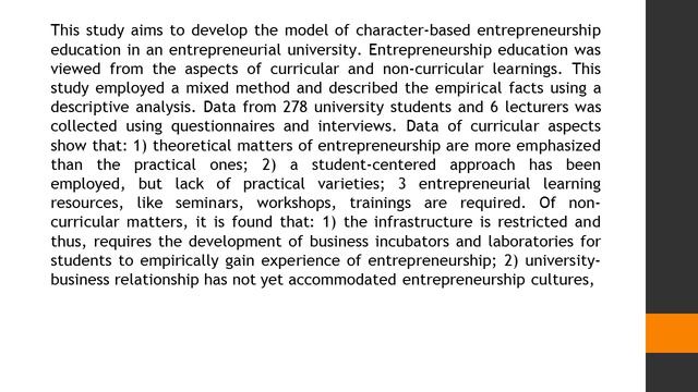 Does Entrepreneurial University Support Entrepreneurship Education AJSSMS 42 70 75 смотреть онлайн