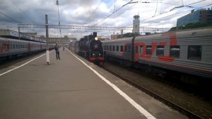 Паровоз Эр774 38 и ЛВ 0182 Отправляются с Павелецкого вокзала