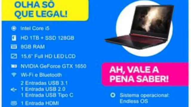 Notebook Gamer Acer Nitro 5 AN515-54-58CL Intel - Core i5 8GB 1TB 128GB SSD 15,6” Nvidia GTX 1650 смотреть онлайн