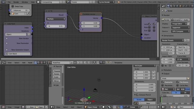 Blender Animation Nodes I Growing Coin Stack смотреть онлайн