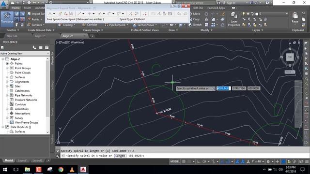 AutoCad Civil 3D 2015 - Create Alignment Part-1 смотреть онлайн
