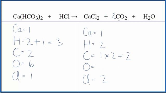 How to Balance Ca(HCO3)2 + HCl =CaCl2 + CO2 + H2O смотреть онлайн