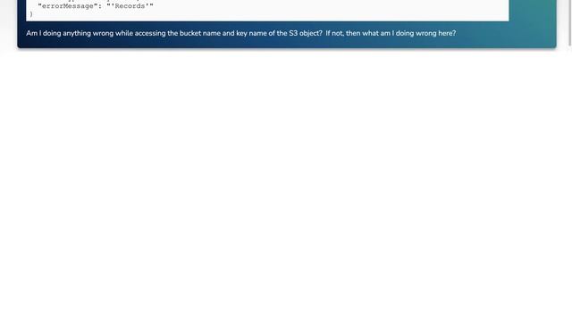 "KeyError: 'Records'" in AWS S3 - Lambda trigger смотреть онлайн