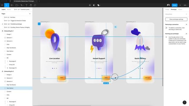 Creating a simple onboarding screens transition prototype in Figma | UI Animation Series - 08 смотреть онлайн