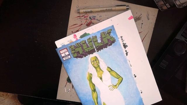 Drawing She-Hulk on a Sketch Cover with Copic and Ohuhu Markers Commission. смотреть онлайн
