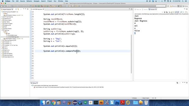 String compareTo() смотреть онлайн