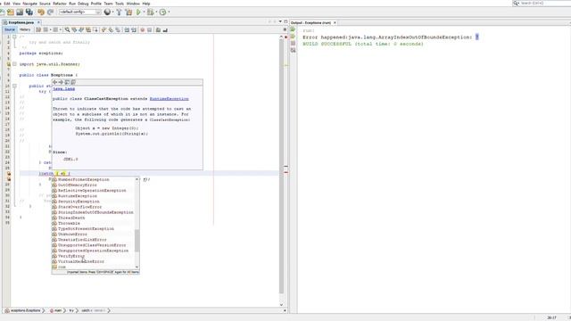 Exceptions Java смотреть онлайн